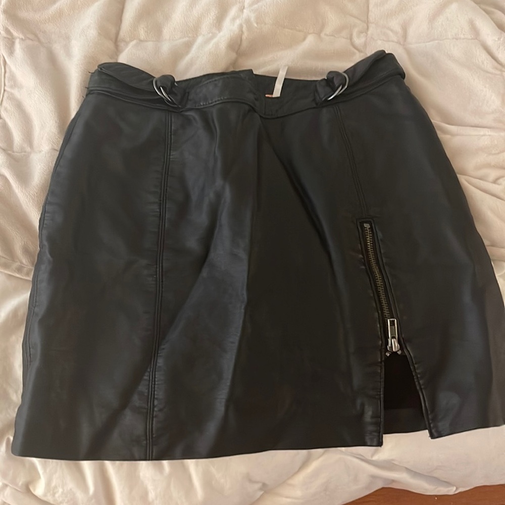 Free people leather skirt